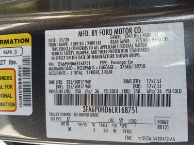 2020 Ford Fusion SE